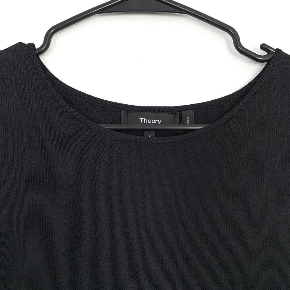 Theory Dress Torylevina Black Sleeveless Ruffle Hem Knit - Picture 8 of 13